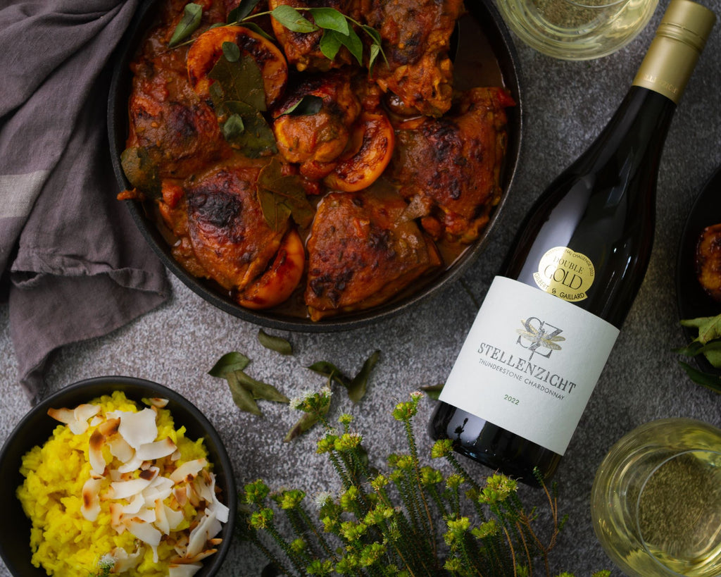 Heritage Month Recipe Series: Peach Chicken Curry Paired with Thunderstone Chardonnay
